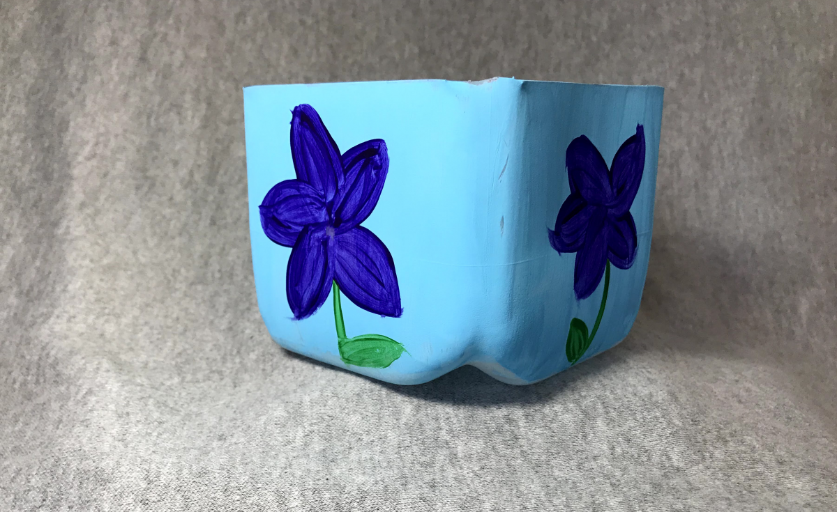 Blue upcycled planter