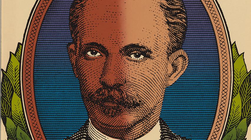A screenprint portrait of a man from the nineteenth century