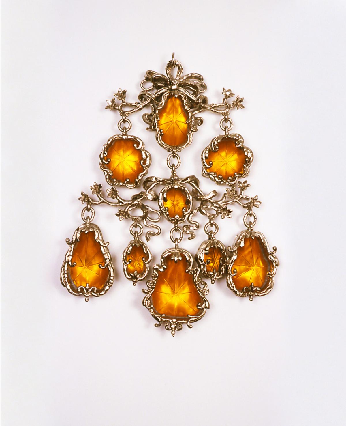 Large adornment with amber gems