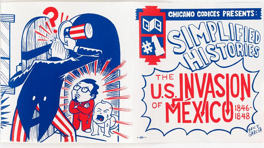 Blog - Challenging Histories - May 4 - Eric Garcia for homepage Cover of codex in red white and blue comic book style
