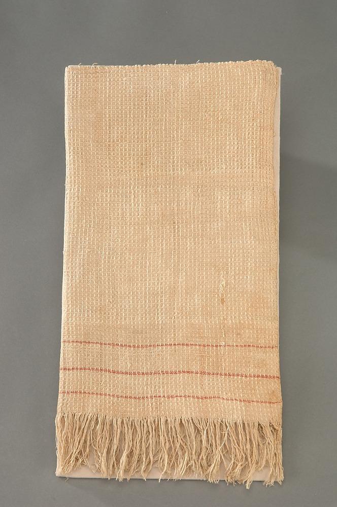 A historic white linen woven towel