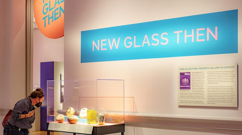 Installation view of New Glass Then
