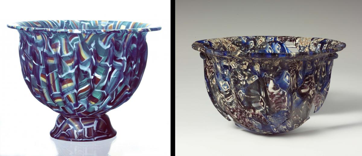 A side by side comparison of two glass bowls