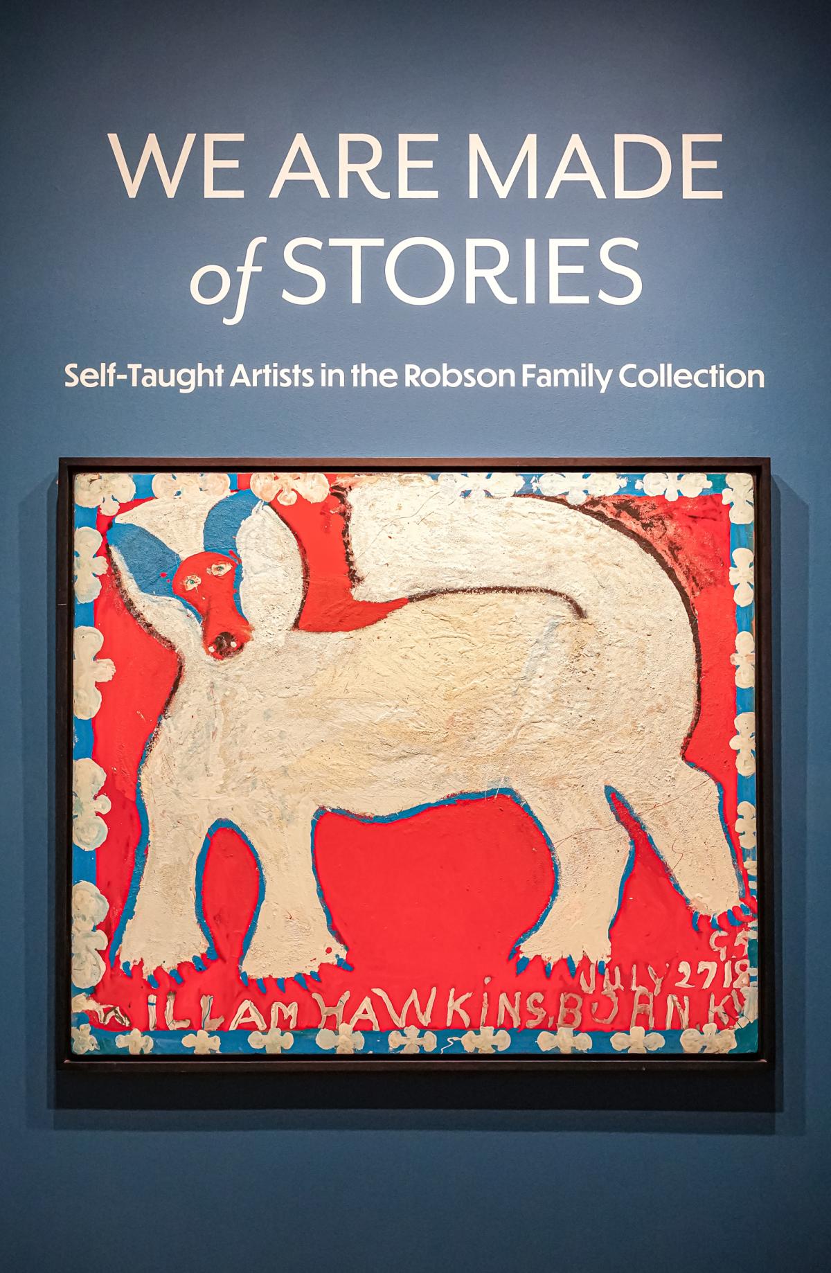 Title wall for "We Are Made of Stories"