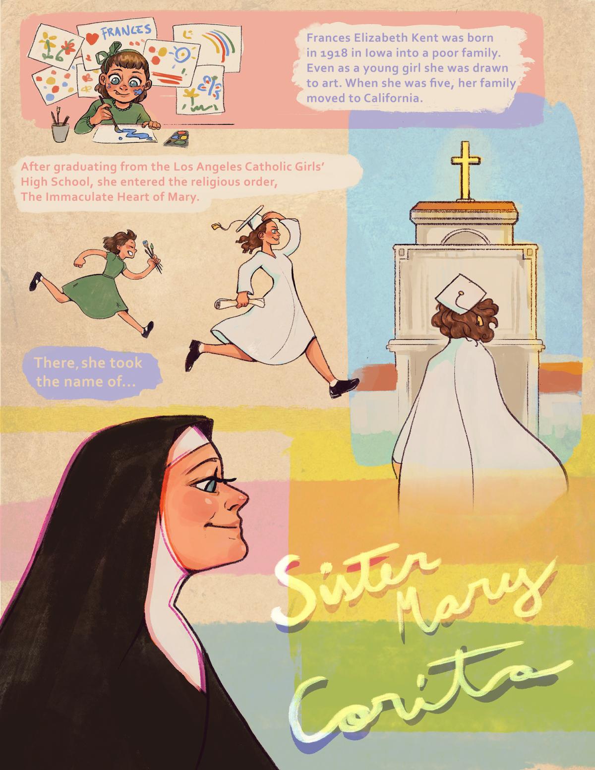 A Life in Color: A Comic About Corita Kent, page one