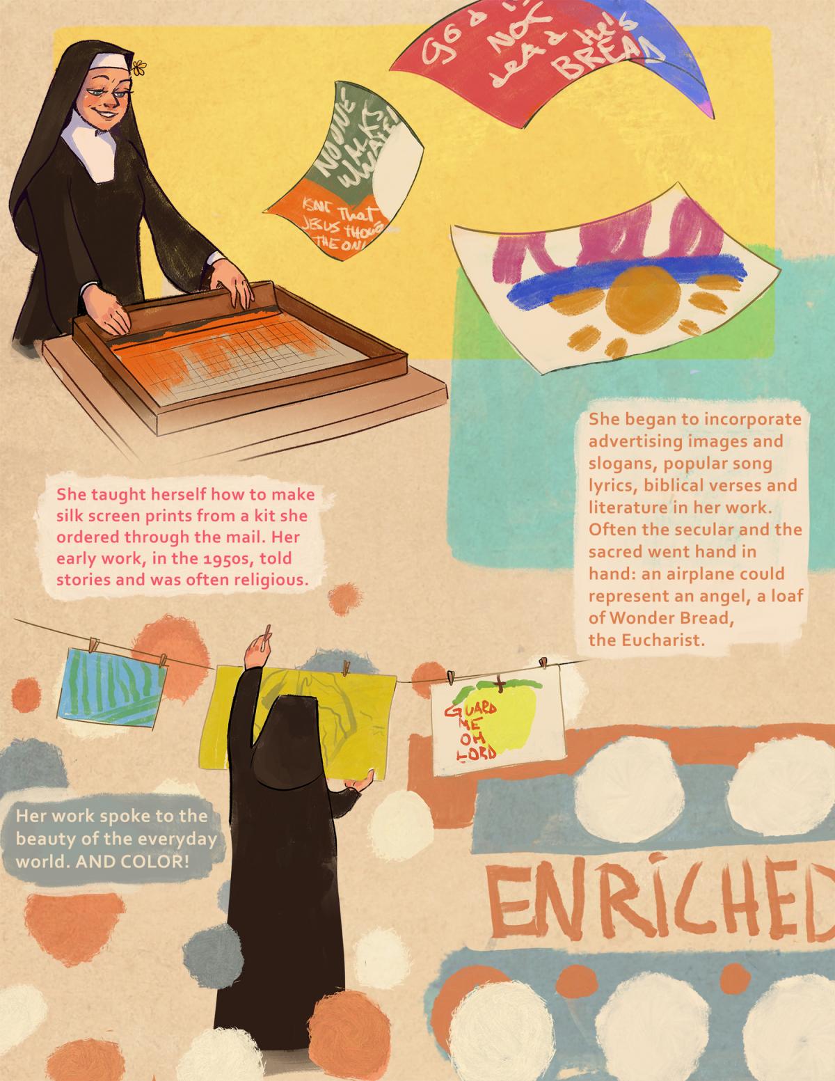 A Life in Color: A Comic About Corita Kent, page two