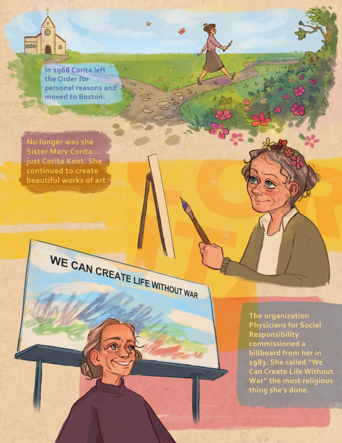 A Life in Color: A Comic About Corita Kent, page four