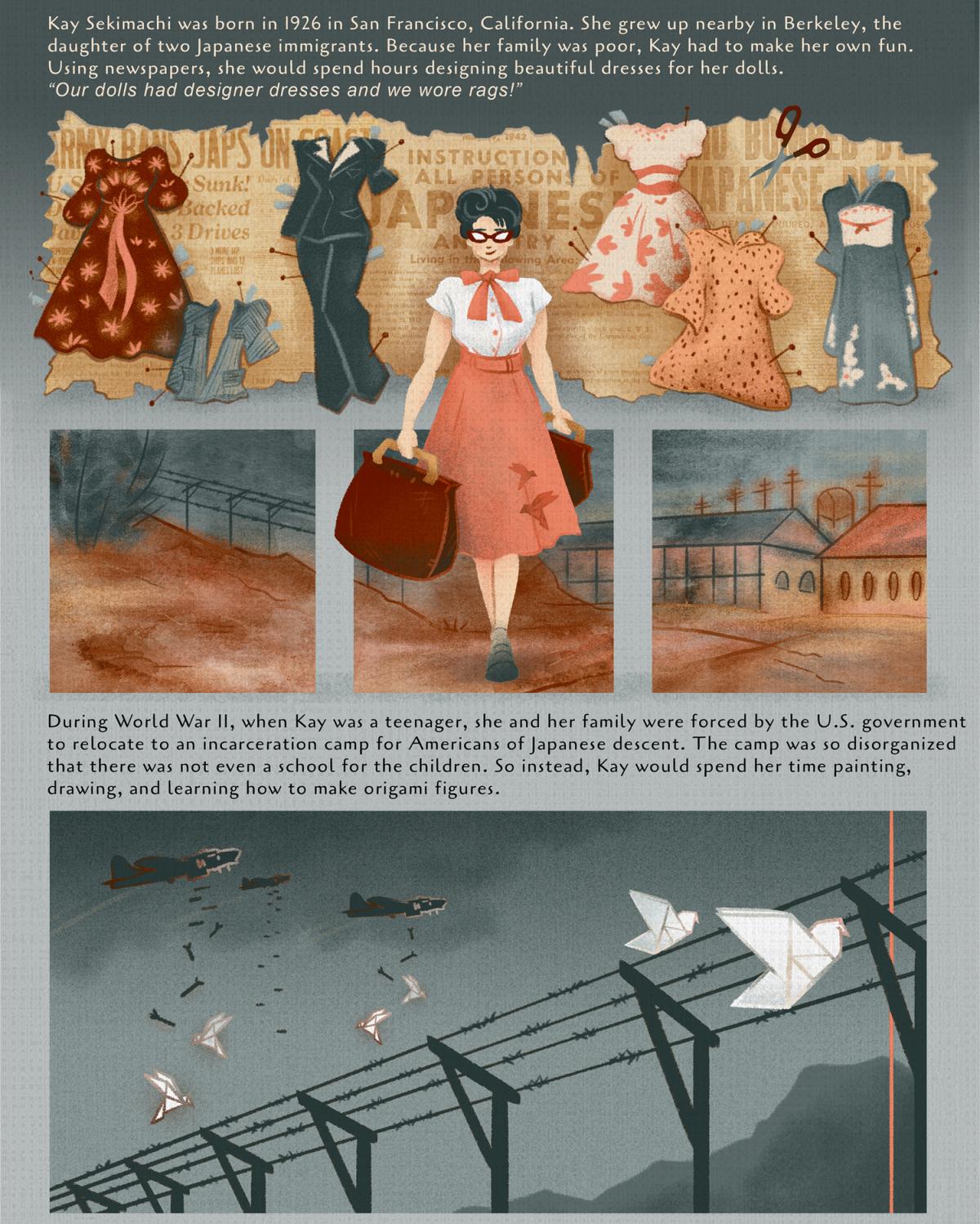 The Weaver’s Weaver: A Comic About Kay Sekimachi, page one