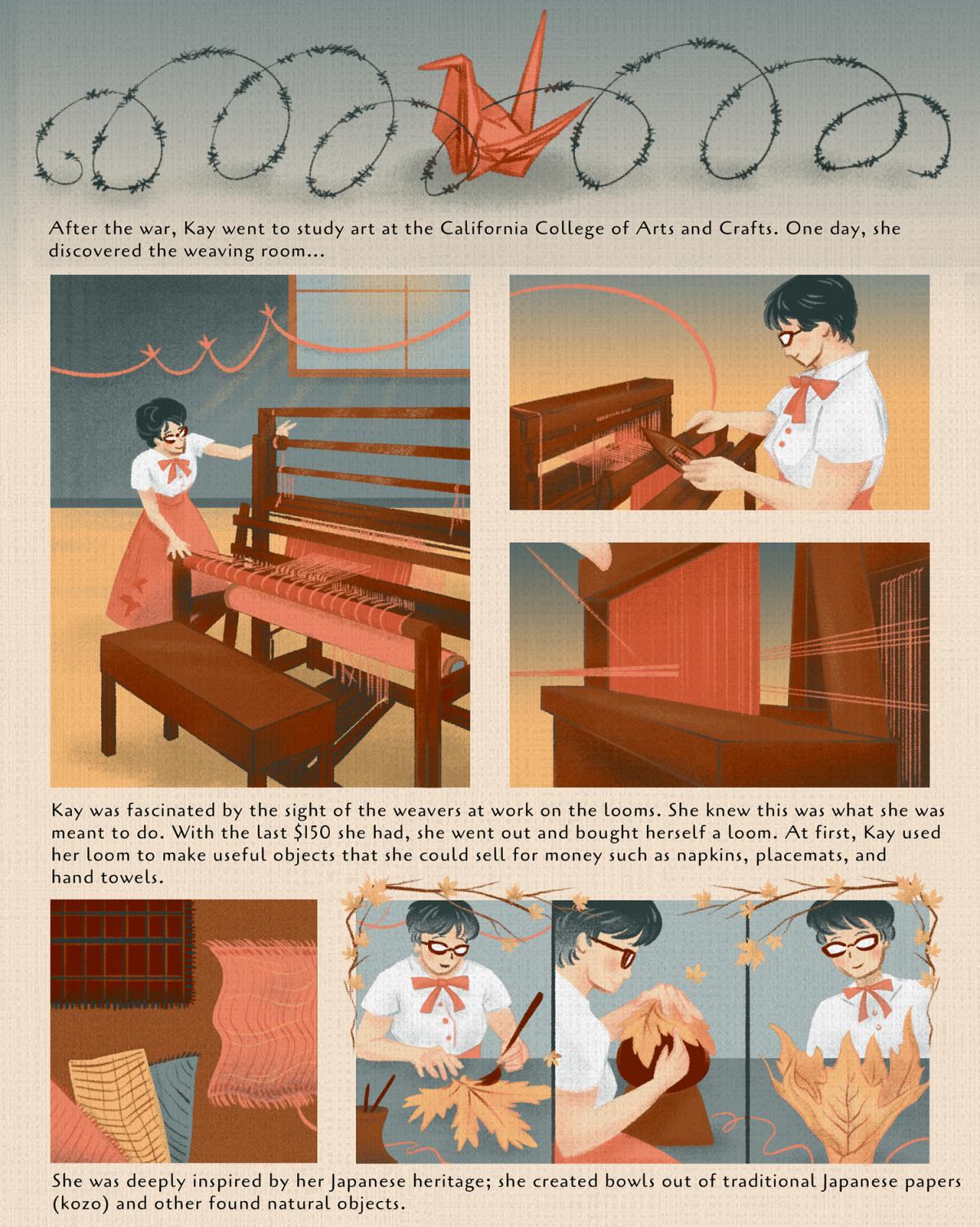 The Weaver’s Weaver: A Comic About Kay Sekimachi, page two