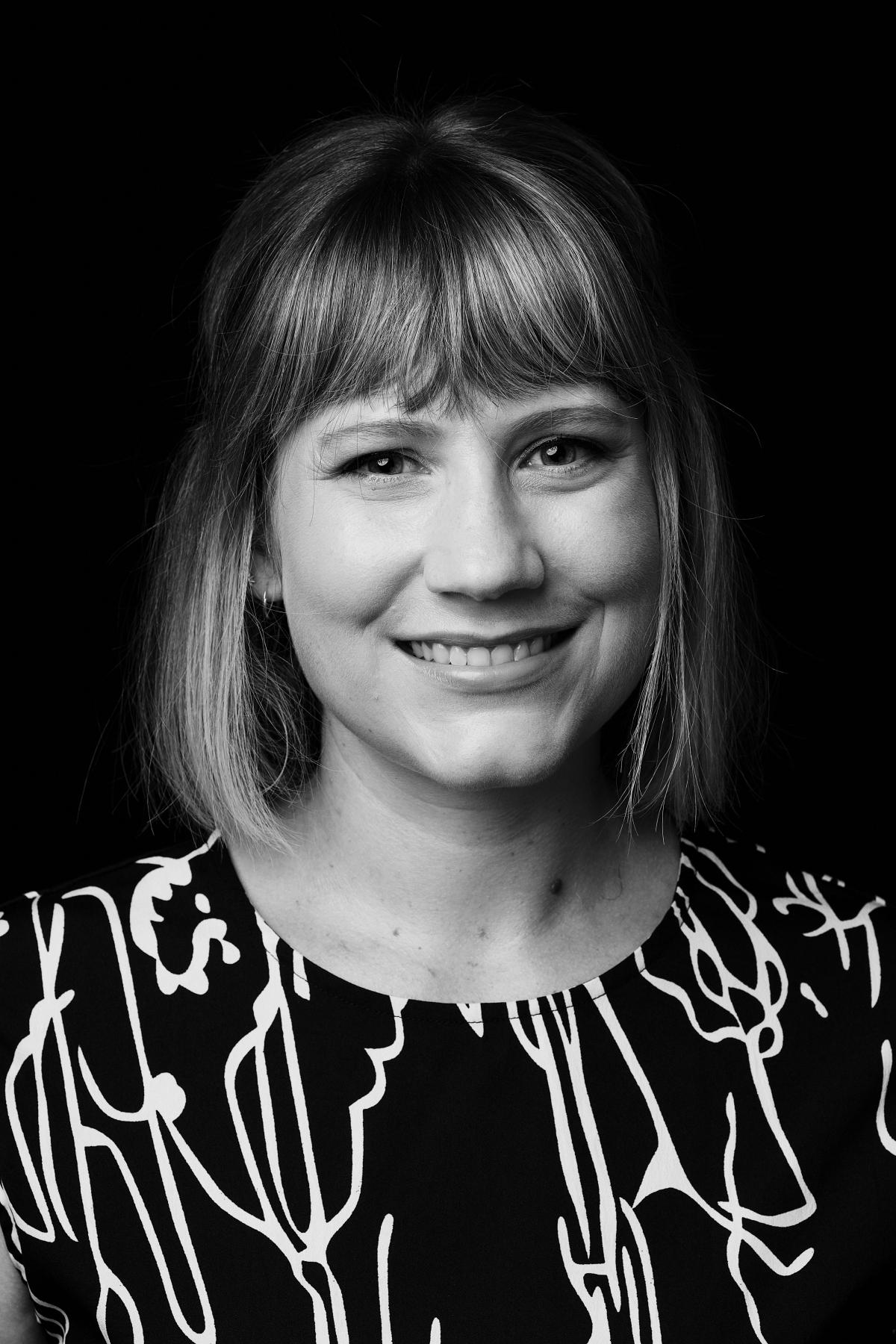 black and white photo portrait of a women