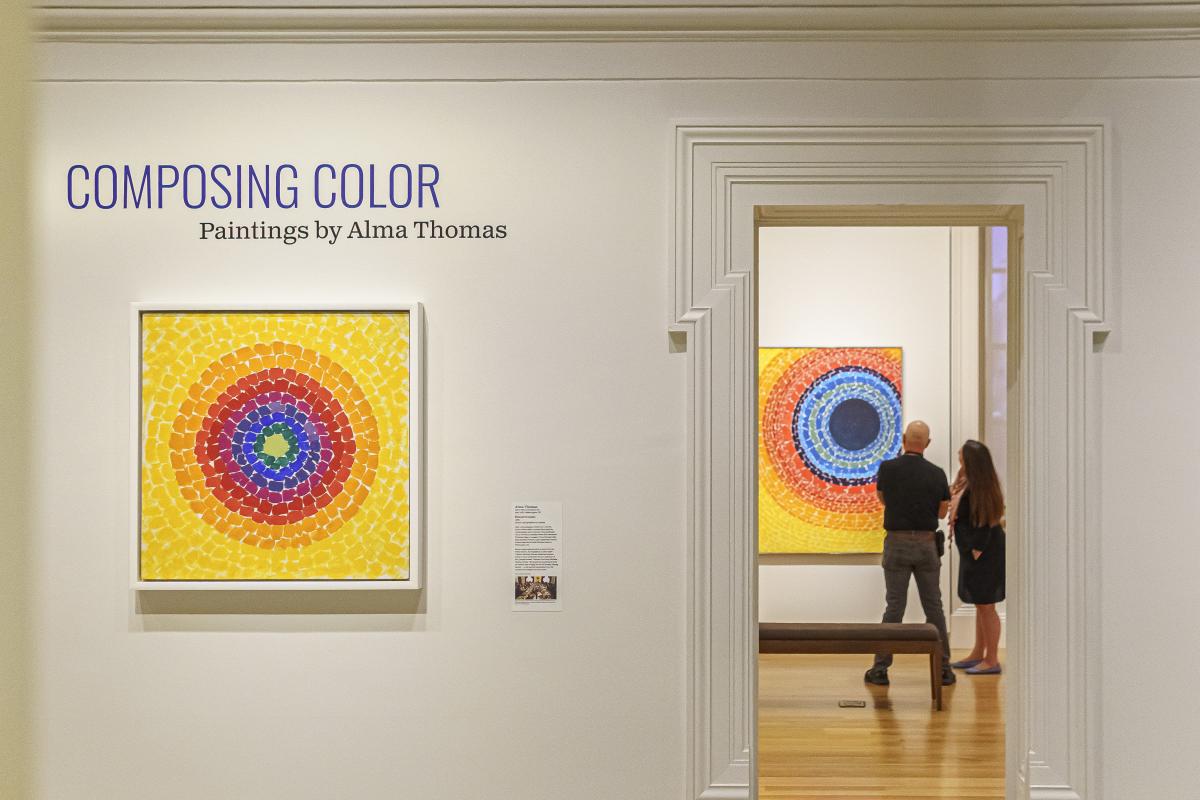 View of the outside of a SAAM gallery looking inside.
