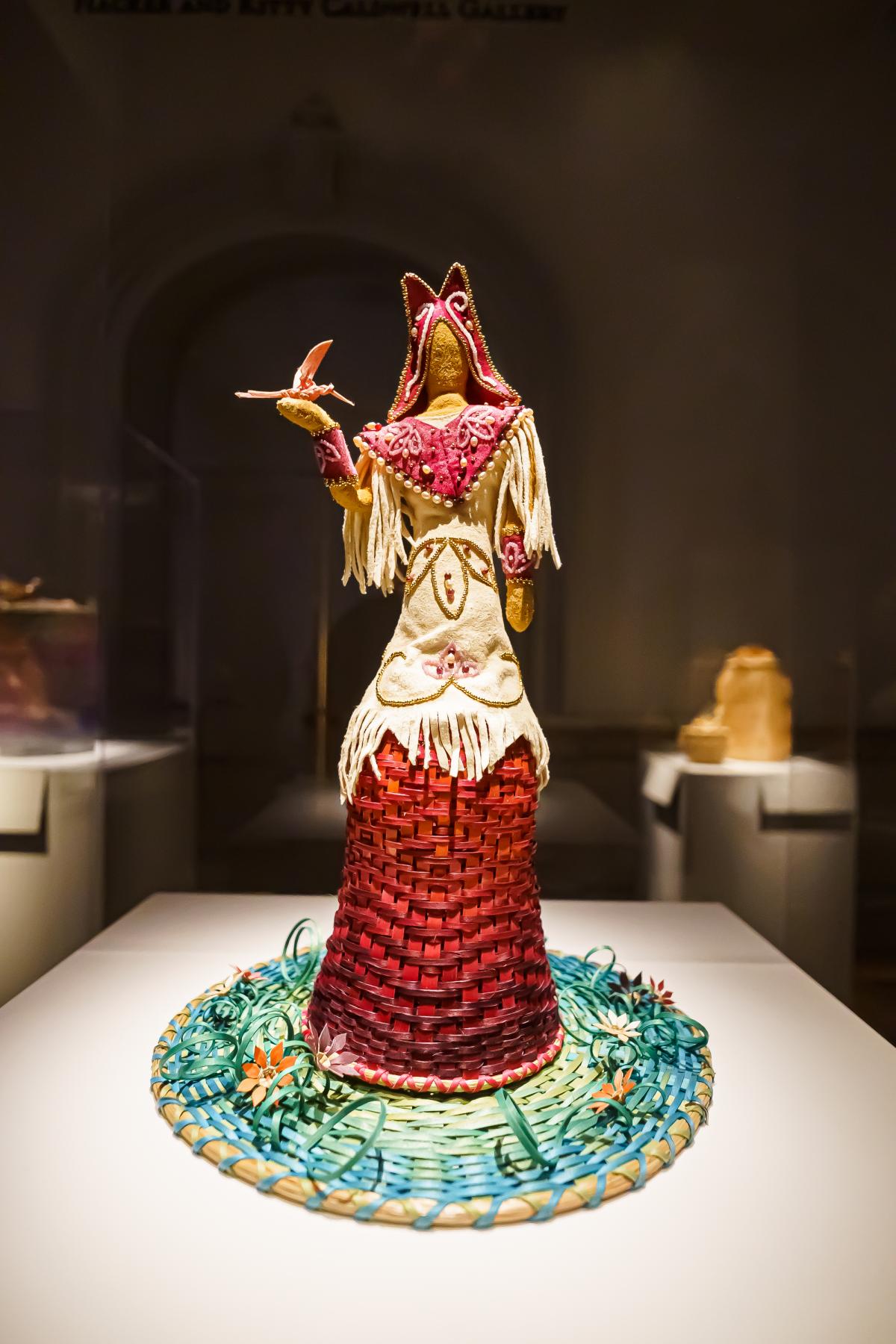 Artist Lily Hope with an ornamental headdress 