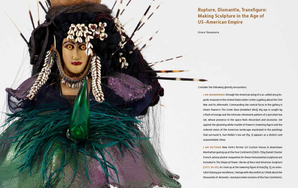 Cover of an art catalogue for the exhibition "The Shape of Power: Stories of Race and American Sculpture."