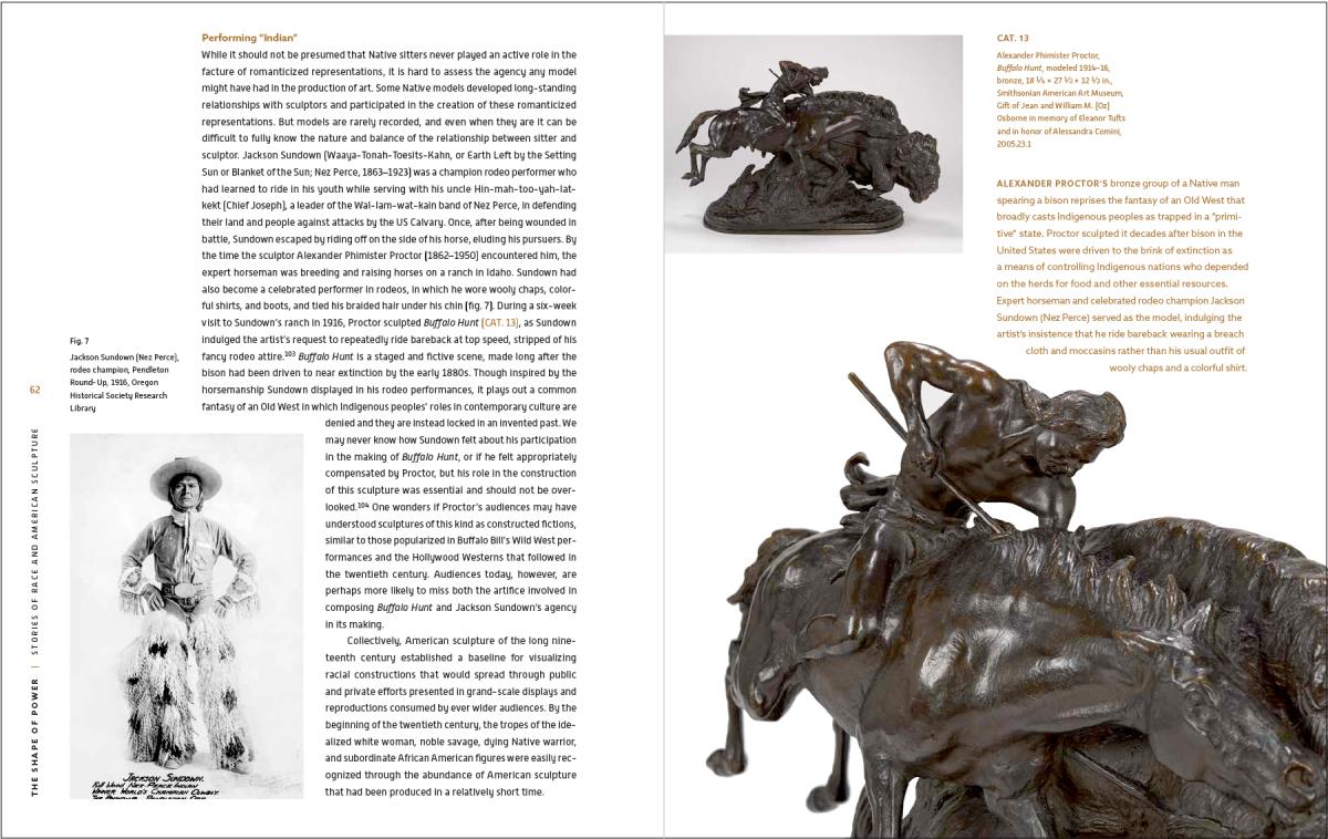Cover of an art catalogue for the exhibition "The Shape of Power: Stories of Race and American Sculpture."