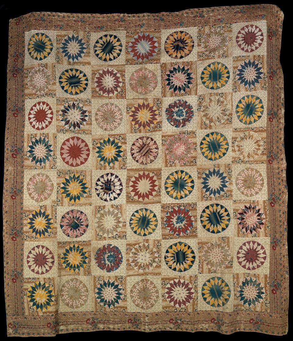 Pieced and appliqued quilt (Sunburst Variation) | Smithsonian American ...