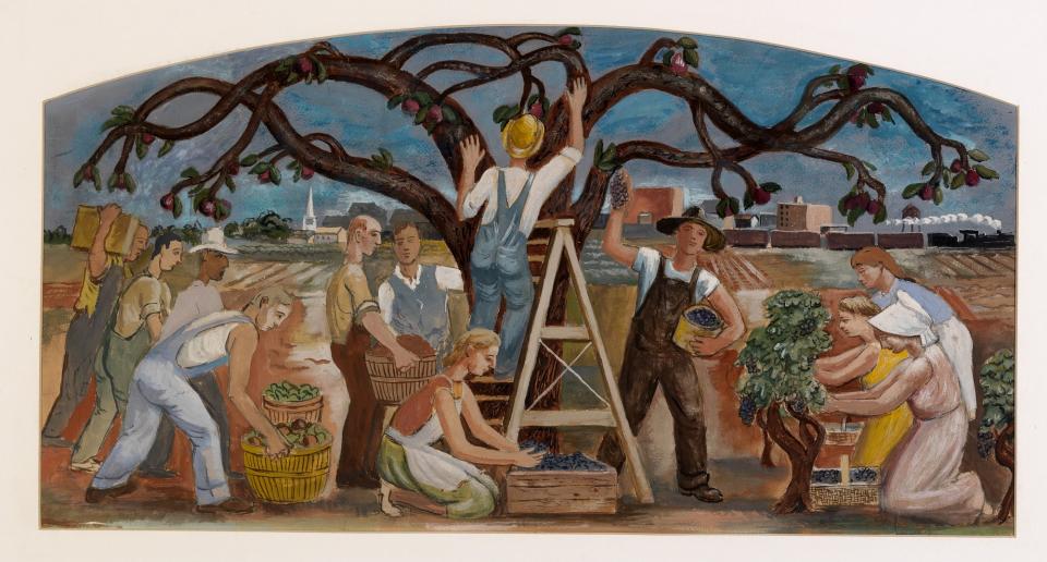 Harvest Scene (mural study, Fredonia, New York Post Office