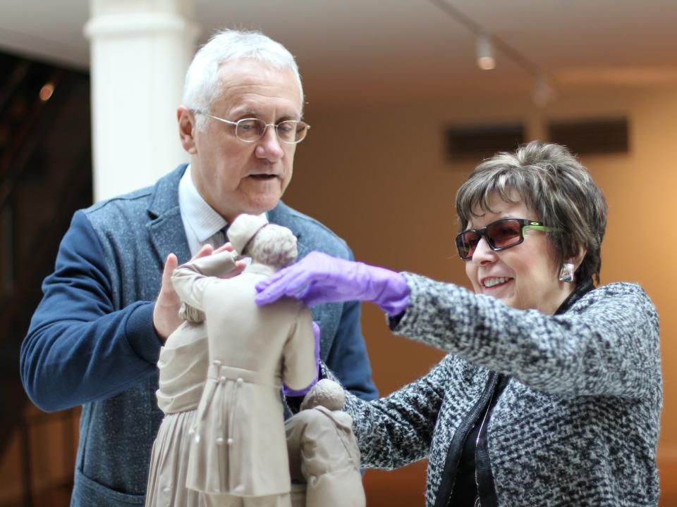 This is an image of a visually impaired tour at the Smithsonian American Art Museum.