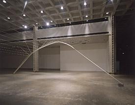 An image inside an interior space of an installation. 