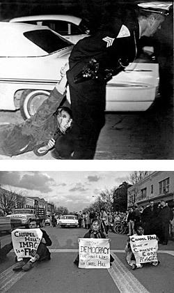 images from a protest at Chapel Hill.