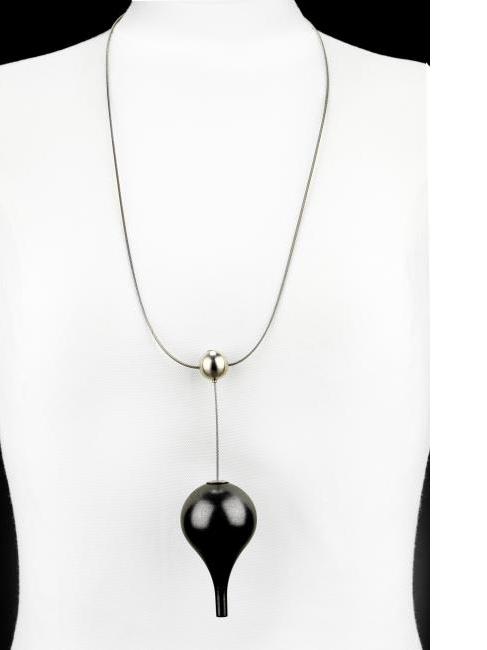 A necklace made of graphite. 