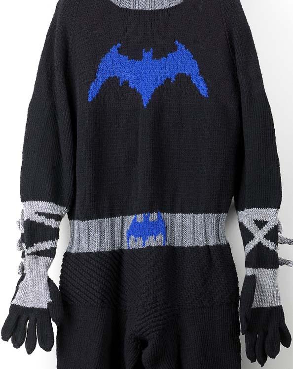 A costume of batman that's made of thread. 