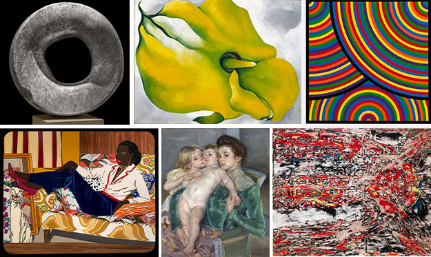 A grid of six different artworks
