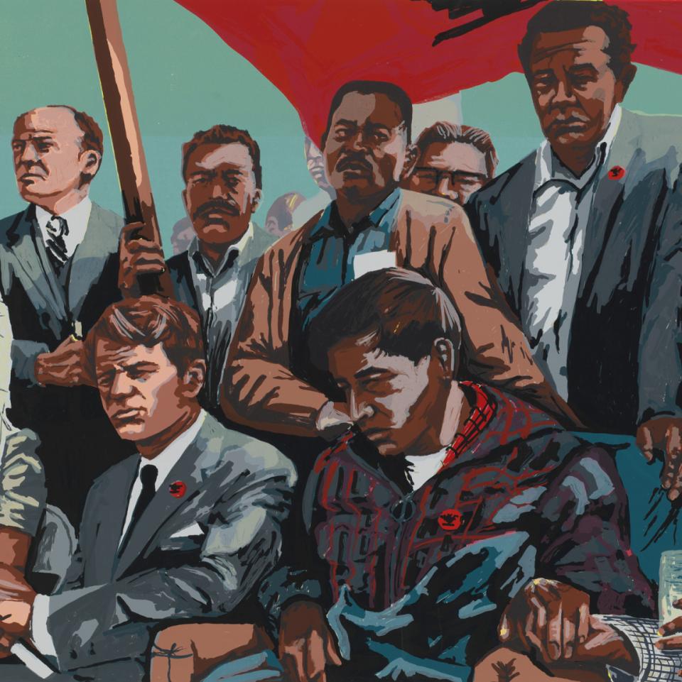 A painting of a group of figures