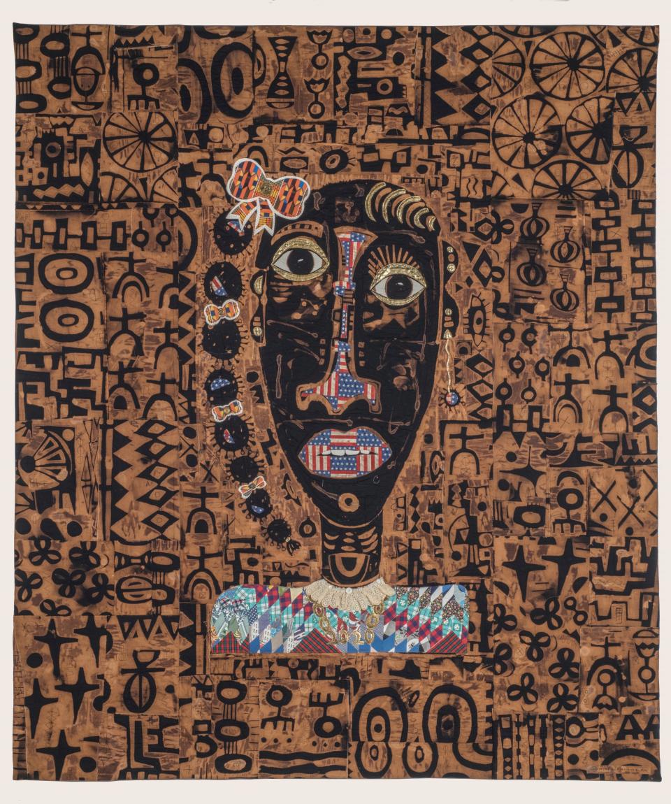 Quilt featuring the portrait of a woman