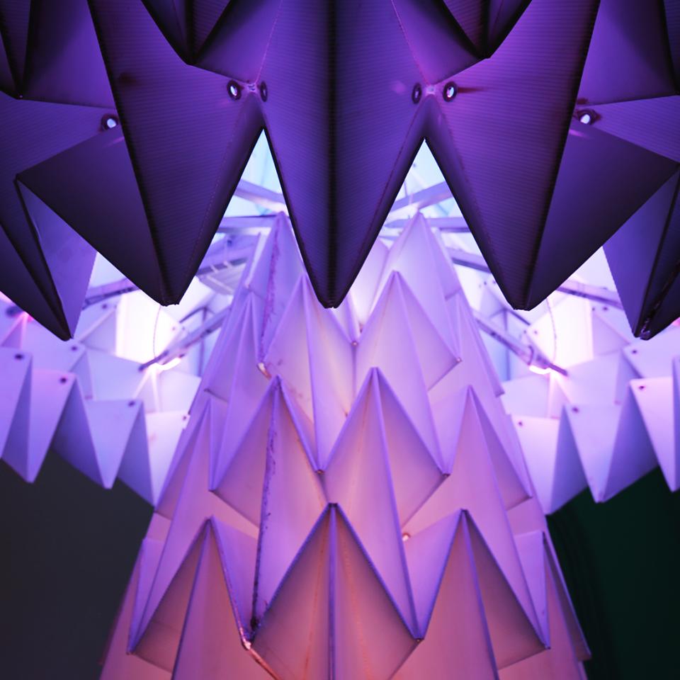 This is a detail shot of one of the Shrumen Lumen mushrooms from Foldhaus.