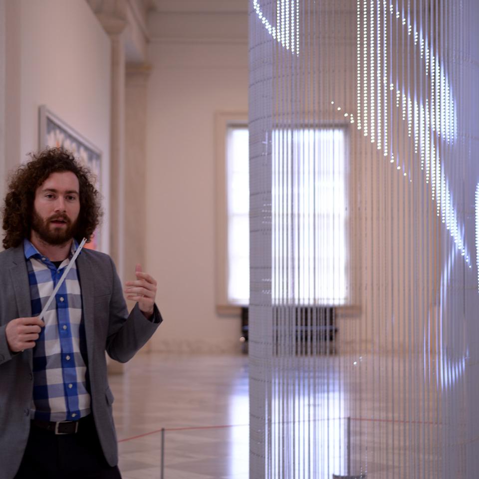 A picture with the Smithsonian American Art Museum's Conservator of Media Arts.