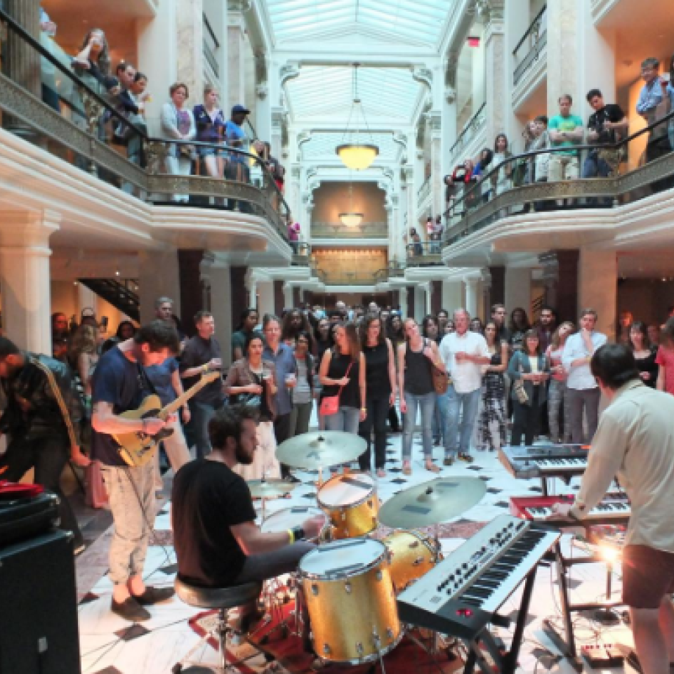 A concert within the Luce Foundation Center of the Smithsonian American Art Museum