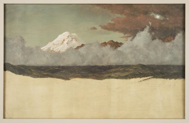 A painting of a mountain