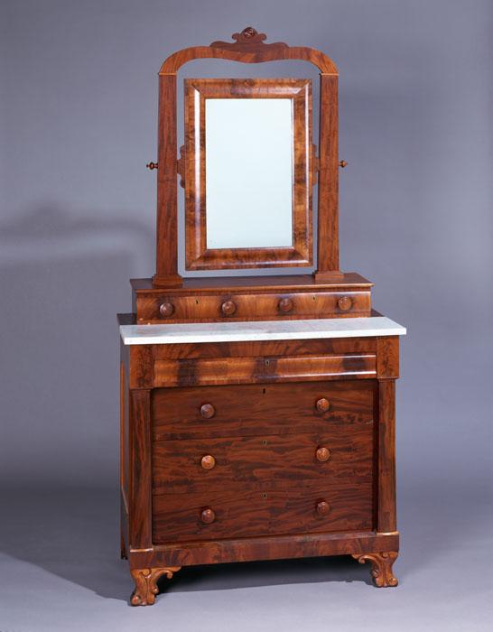 A mahogany Grecian style bureau.