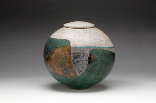 Wayne Higby's Green Terrace Canyon made from glazed earthenware.