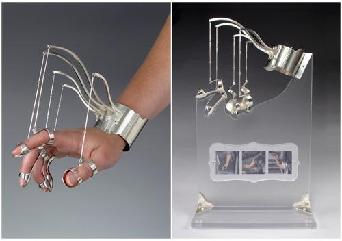Jennifer Crupi's Ornamental Hands: Figure One made from sterling silver for 40 Under 40 at the Renwick Gallery.