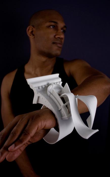 Joshua DeMonte's Curtains and Balcony Bracelet made of glass-filled polyamide for 40 Under 40 at the Renwick Gallery.