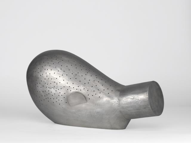 Puryear's Face Down made from white bronze. 