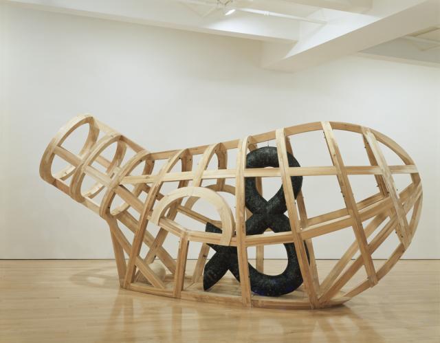 Puryear's Vessel made from white pine, mesh, and tar. 