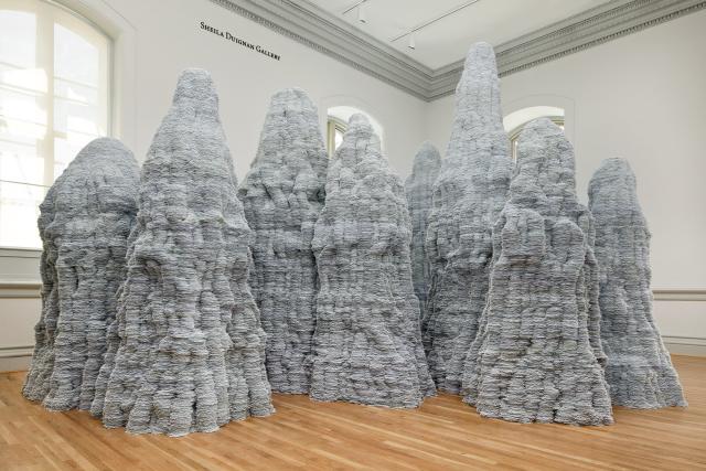 A photography of Tara Donovan's installation for WONDER at the Renwick Gallery.