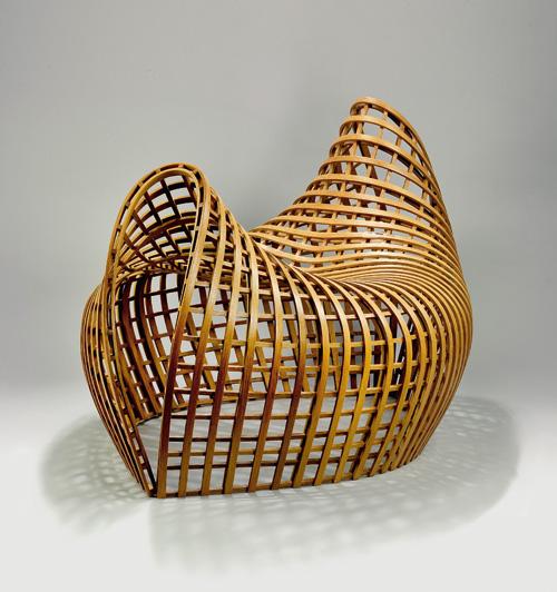 Pliessnig's white oak object with a hollow interior.