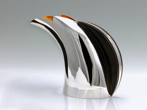 An image of Vitali's silver and ebony pitcher.