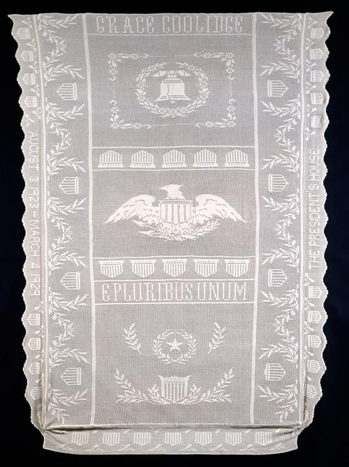 An image of Coolidge's crocheted shoe thread coverlet.