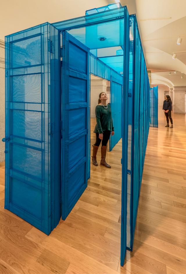 Entrance to blue Hub sculpture