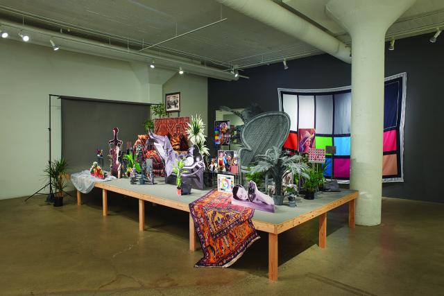 An image of a table with many different items on it.