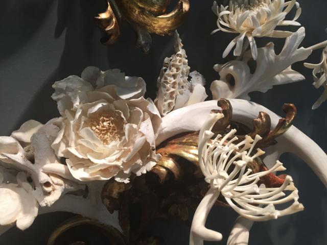 A detail photograph of mixed media.