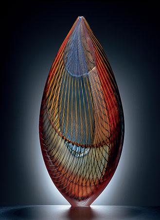 A colorful glass vessel