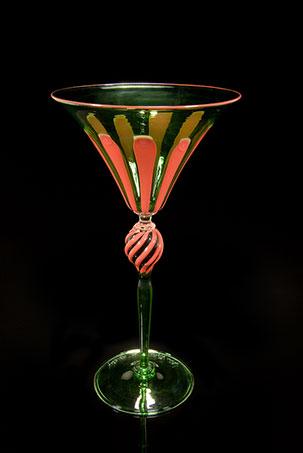 A glass goblet.