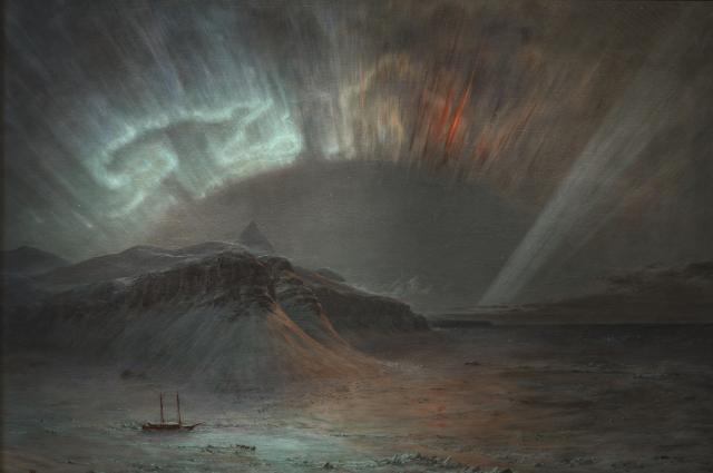 A painting of the Northern lights