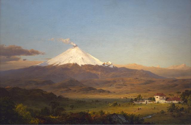 A painting of a mountain