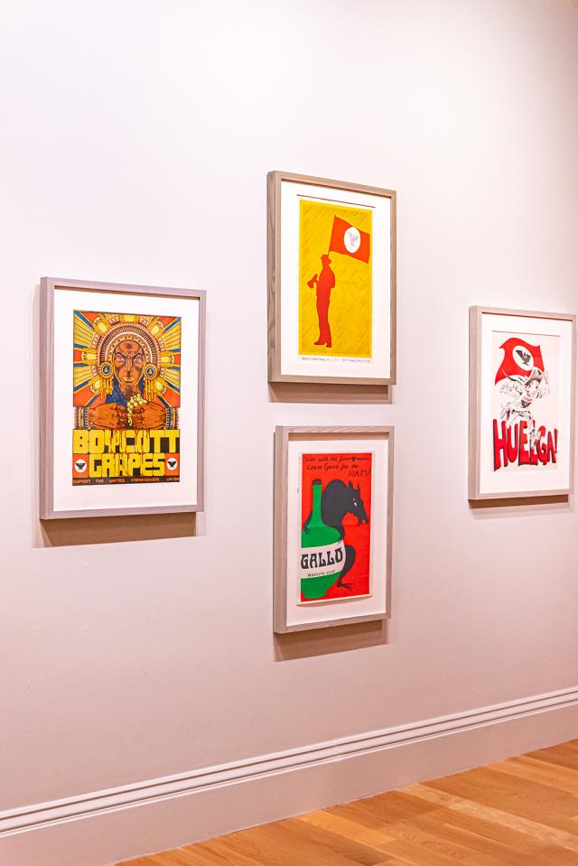 A photograph of artwork on a wall
